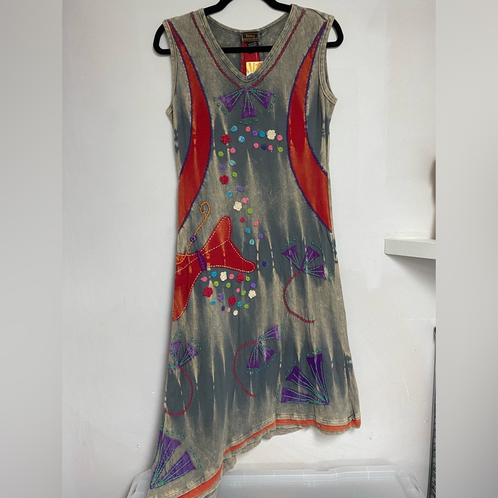 NEW Rising international gray washed boho dress! Medium & Large available.